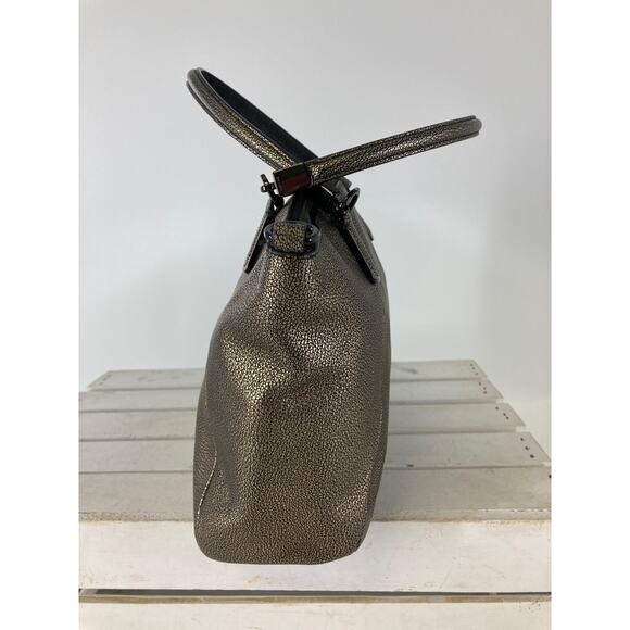 COACH 33736 MEDIUM SIZE GOLD, BLACK LEATHER METALIC HANDBAG - Picture 5 of 12